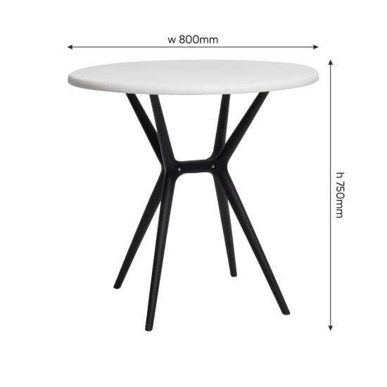 Стол обеденный Arneis 75x80x75 см пластик белый