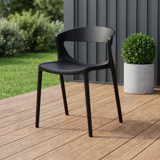 Стул садовый Nebbiolo 49x79x75 см полипропилен черный