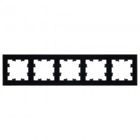 Рамка Systeme Electric AtlasDesign Nature пятиместная черная (ATN321005)