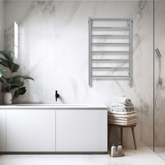 Полотенцесушитель электрический Equation 500x850 мм 125 Вт с терморегулятором лесенка цвет хром