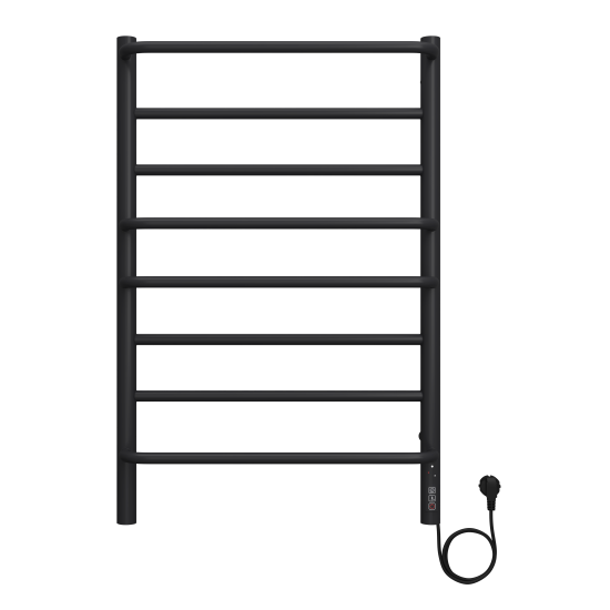 Полотенцесушитель электрический Equation 500x850 мм 125 Вт с терморегулятором лесенка цвет черный