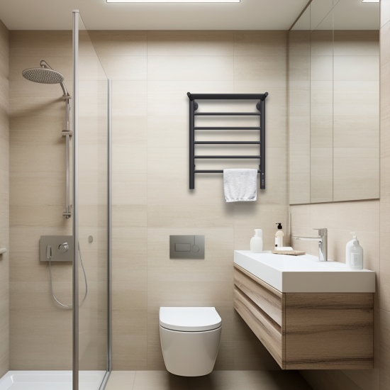 Полотенцесушитель электрический Equation 500x800 мм 125 Вт лесенка цвет черный