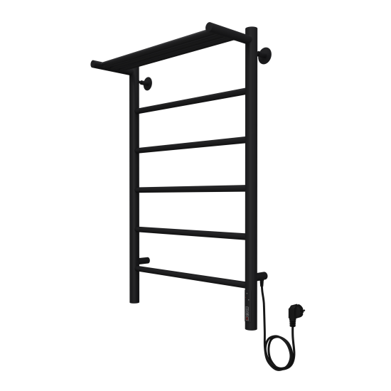 Полотенцесушитель электрический Equation 500x800 мм 125 Вт лесенка цвет черный