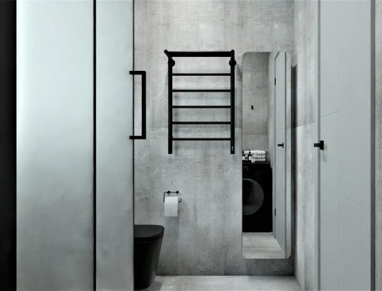 Полотенцесушитель электрический Equation 500x800 мм 125 Вт лесенка цвет черный