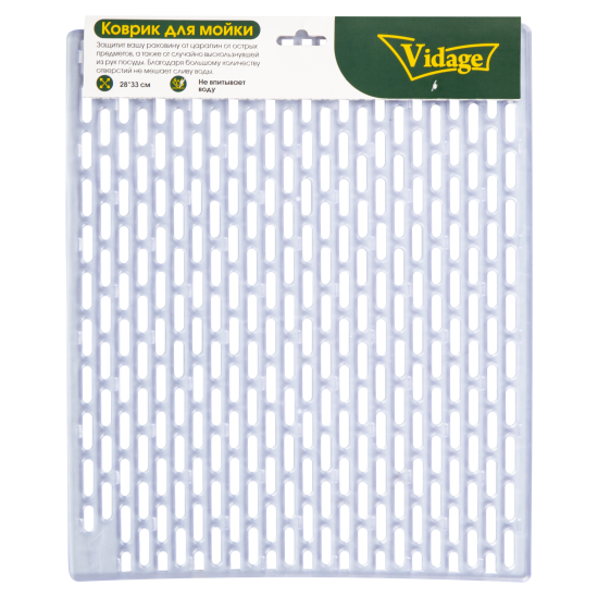 Коврик для мойки Vidage 28.5x33 см ПВХ цвет прозрачный