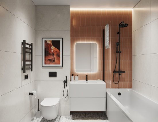 Душевая система Iddis Odda ODDBLTHi06 с термостатом 5 режимов цвет черный матовый