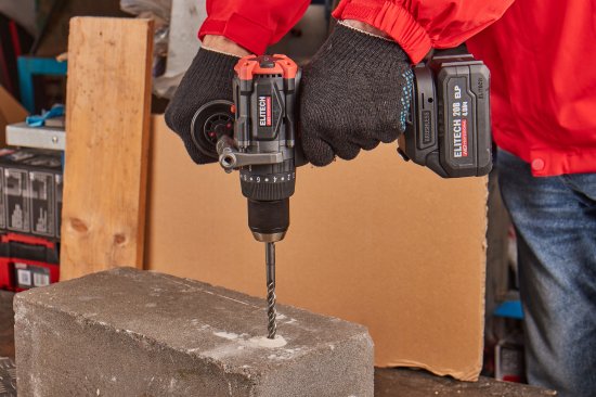 Дрель-шуруповерт аккумуляторная ударная бесщеточная Elitech HD CD20ISL2 E2201.041.01, 20 В Li-ion 2x2 Ач