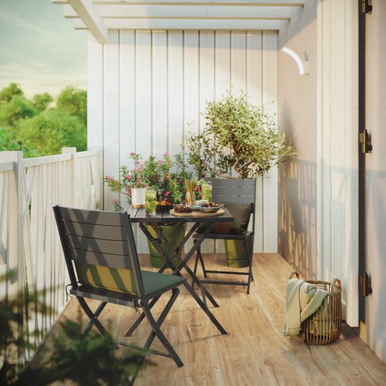 Стол садовый квадратный Naterial Xara 71x71x74 см алюминий темно-серый