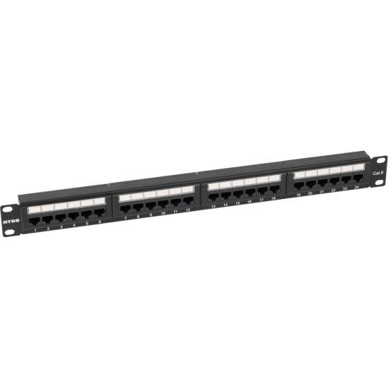 Патч-панель NTSS 24 UTP порта RJ45, cat.6, 1U, Dual IDC, без органайзера