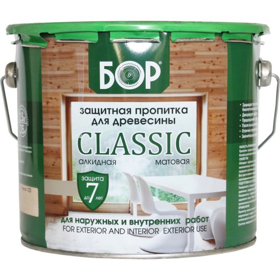 Защитная пропитка для дерева для наружных работ Бор Classic Скандинавский серый 0,75 кг