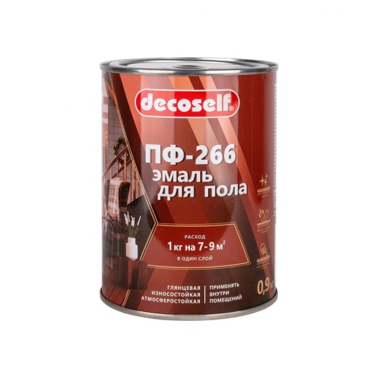 Эмаль для пола Pufas ПФ-266 золотисто-коричневая Decoself (0,9кг)