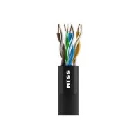 Кабель витая пара NTSS U/UTP 5e 4 пары одножильный 24AWG медь 305м внешний PE черный