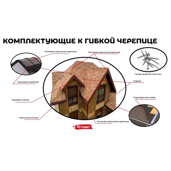 Черепица гибкая Шинглас Оптима коричневая 3 кв.м