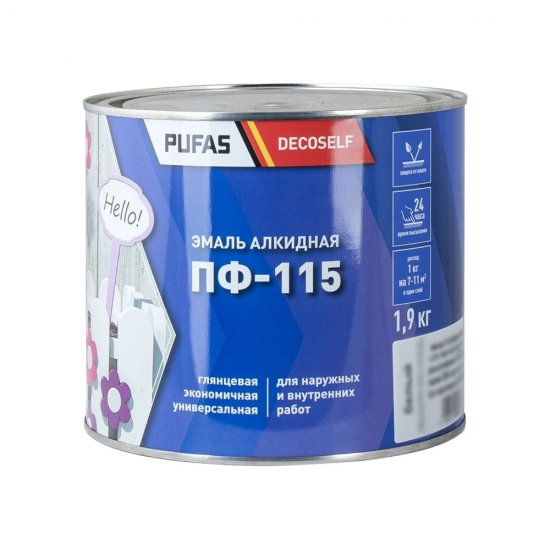 Эмаль Pufas ПФ-115 сиреневая Decoself (1,9кг=1,4л)