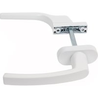 Ручка оконная DORF двухсторонняя, узкая/обычная, алюм., 4-х поз, белая ГУ-40