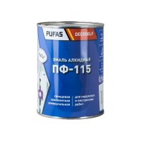 Эмаль Pufas ПФ-115 оранжевая Decoself (0,9кг=0,67л)