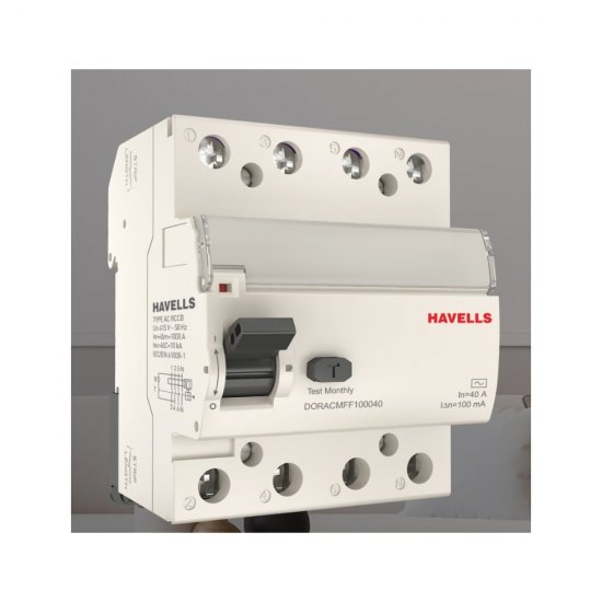 Устройство защитного отключения Havells 3P+N, In 40А, In 100 мА, Тип АС, 4М