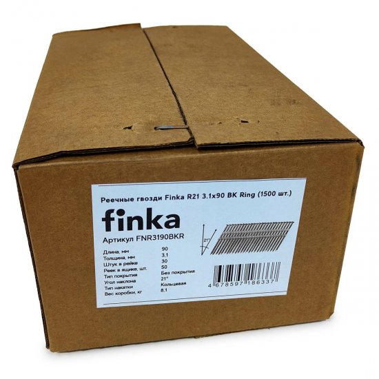 Гвозди реечные Finka для гвоздезабивного пистолета 3,1х90 мм (1500 шт.)