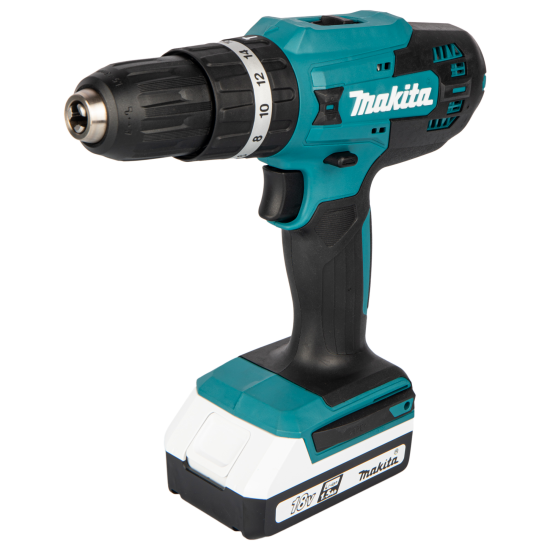 Дрель-шуруповерт аккумуляторная ударная Makita HP488D002, 18 В Li-ion 2x1.5 Ач