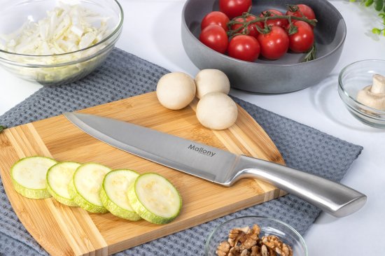 Нож поварской Mallony Maestro MAL-02M лезвие 20 см цвет серебристый