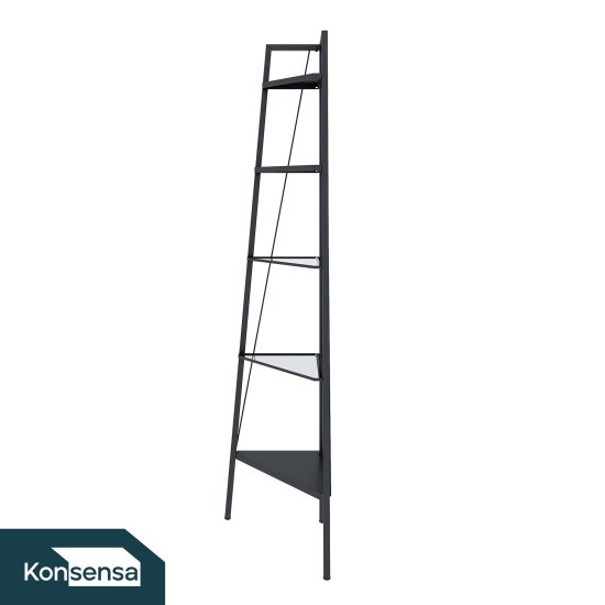 Стеллаж для ванной KONSENSA угловой Бруклин 35x35x170 см цвет черный