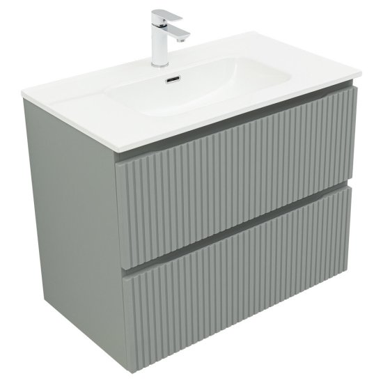 Тумба под раковину Акванет Джейн 80 см подвесная мисти грин (00335434)
