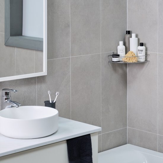 Полка для ванной ЧМЗ угловая 222х222х77 мм металл хром (501-004-06)