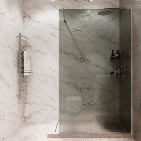 Душевая перегородка Mebelvann 100x200 см хромированный профиль тонированное стекло