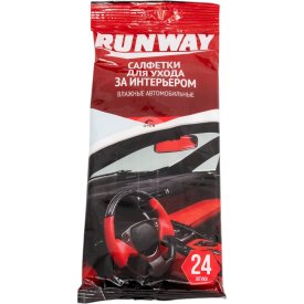 Влажные салфетки для ухода за интерьером автомобиля RUNWAY RW641