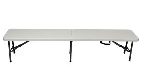 Скамейка кемпинговая 181x28x43 см полиэтилен бело-серый