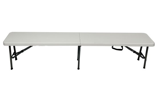 Скамейка кемпинговая 181x28x43 см полиэтилен бело-серый