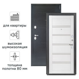 Дверь входная металлическая Легда 28 88x205 см правая белое дерево