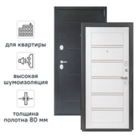 Дверь входная металлическая Легда 28 88x205 см правая белое дерево