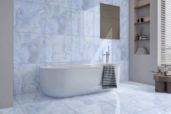 Глазурованный керамогранит Eternal Onyx Blue 60x60 см 1.44 м² глянцевый цвет голубой