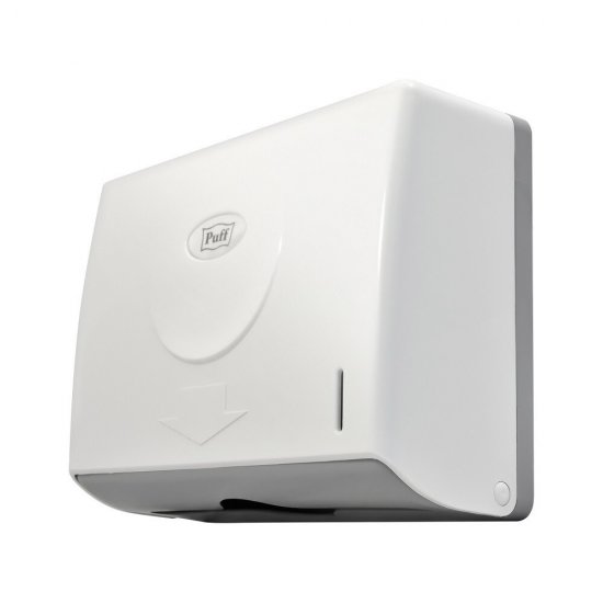 Диспенсер Puff для бумажных полотенец пластик белый (5110)