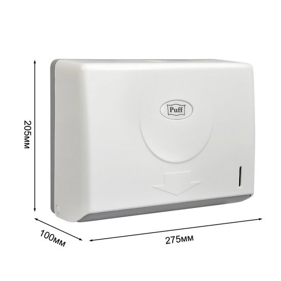 Диспенсер Puff для бумажных полотенец пластик белый (5110)