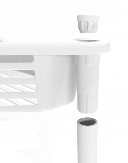 Стеллаж для ванной угловой Berossi Relax 39.63x27.5x68.7 см цвет снежно-белый