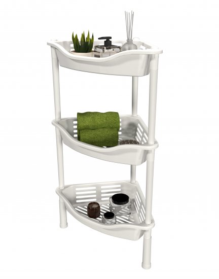 Стеллаж для ванной угловой Berossi Relax 39.63x27.5x68.7 см цвет снежно-белый