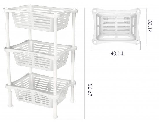 Стеллаж для ванной Berossi Relax 40.14x30.14x67.95 см цвет снежно-белый