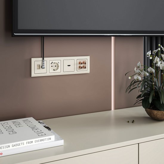 Рамка для розетки Werkel Stark 4 поста цвет слоновая кость