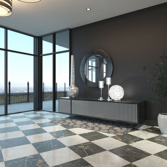 Керамогранит Cersanit Queen черный 420х420х8 мм (9 шт.=1,587 кв.м)