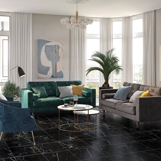 Керамогранит Cersanit Queen черный 420х420х8 мм (9 шт.=1,587 кв.м)