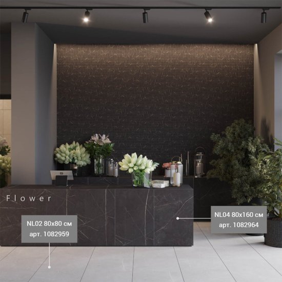 Керамогранит Estima Nolana NL04 черный 1600х800х11 мм (1 шт. = 1,28 кв.м)