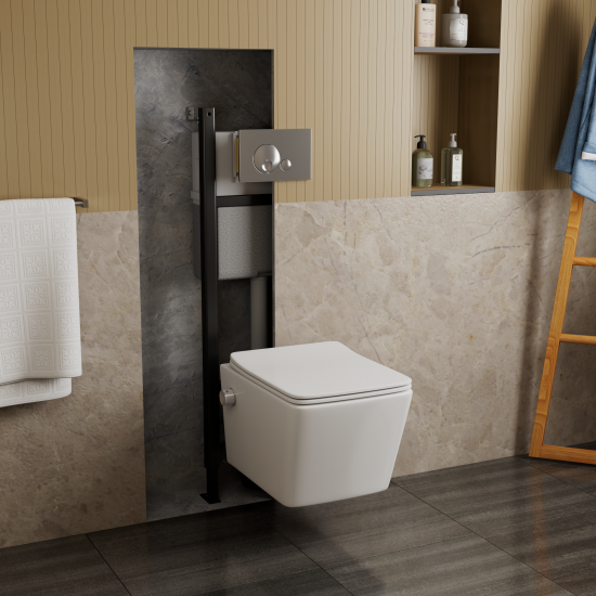 Комплект инсталляция Oli Expert Black 886668 с унитазом Glory и биде, с микролифтом, клавиша Globe цвет хром