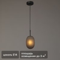 Светильник подвесной Софт 1 лампа 3 м² цвет черный/коричневый
