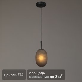 Светильник подвесной Софт 1 лампа 3 м² цвет черный/коричневый
