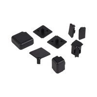 Комплект заглушек для кухонного плинтуса Квадро цвет черный