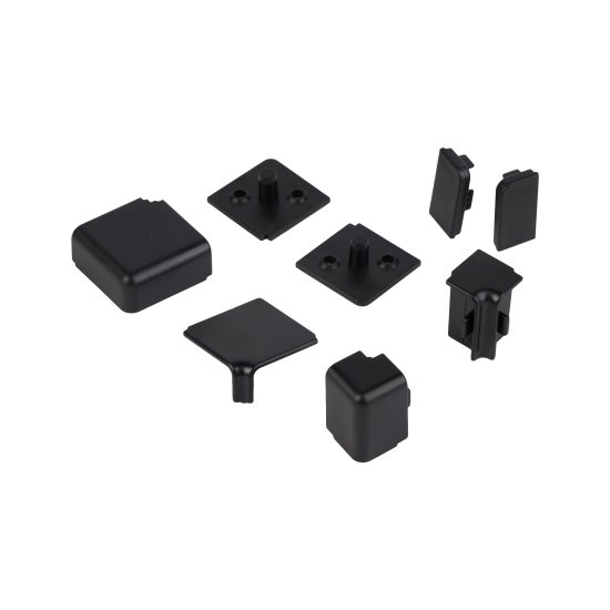 Комплект заглушек для кухонного плинтуса Квадро цвет черный