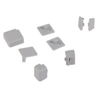 Комплект заглушек для кухонного плинтуса Квадро цвет серый