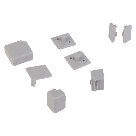 Комплект заглушек для кухонного плинтуса Квадро цвет серый